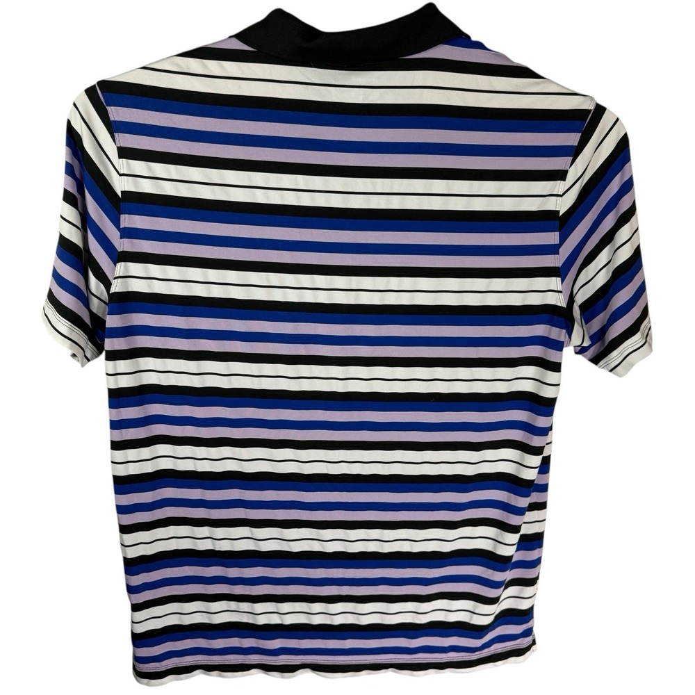 Nike Golf Tour‎ Performance Dri Fit Men XL Striped Blue/Wht/Violent Polo Shirt - Picture 3 of 4